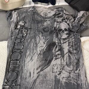 Affliction Kids Black and Gray Graphic T-Shirt